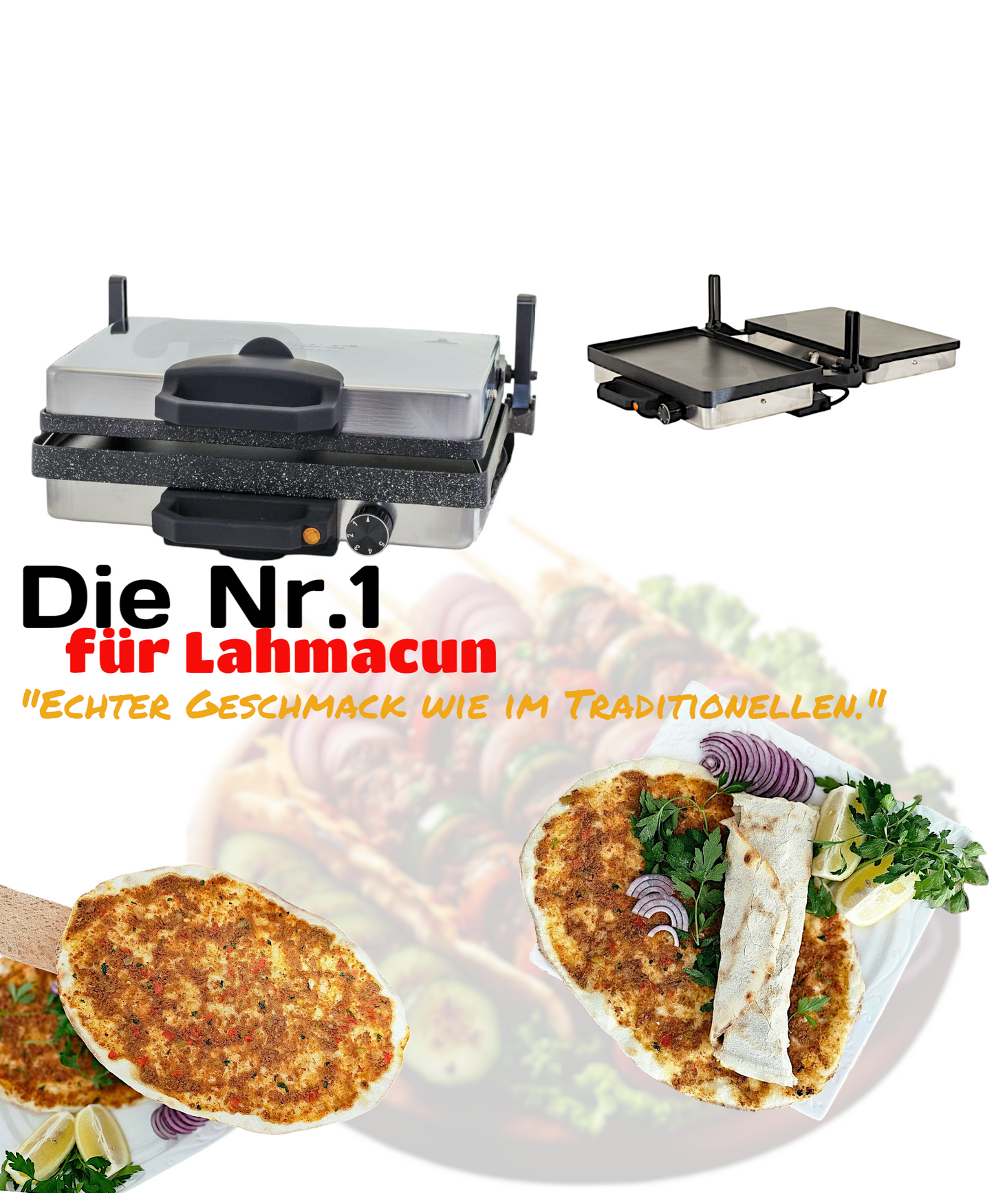 Roland Germany 4-in-1 Multigrill Set, 2000W Kontaktgrill mit Granitbeschichtung, 2200W Teekocher, Mokkamaschine, Kasserolle