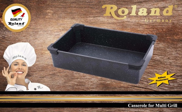 Roland Germany 4-in-1 Multigrill Set, 2000W Kontaktgrill mit Granitbeschichtung, 2200W Teekocher, Mokkamaschine, Kasserolle